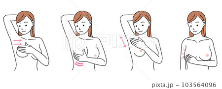 乳がん 自己検診　セルフチェック 103564096