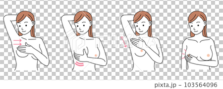 乳がん 自己検診　セルフチェック 103564096