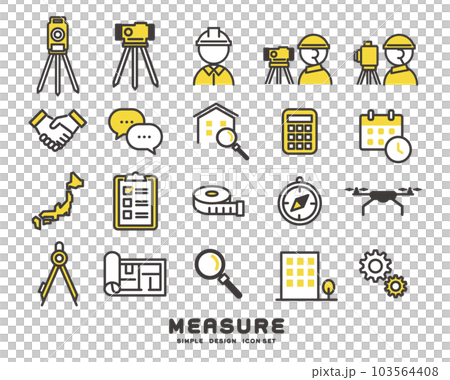 建築や測量に関するアイコンのベクターイラスト素材/家/建設 建築や測量に関するアイコンのベクターイラスト素材/家/建設 103564408