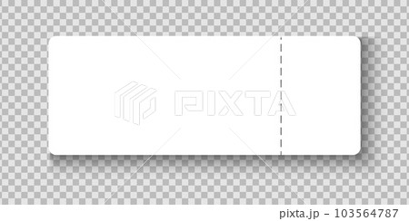 Blank event ticket, lottery or flyer template. White entry ticket mockup for airplane, concert, cinema, museum, festival, theater, exhibition on transparent background Blank event ticket, lottery or flyer template. White entry ticket mockup for airplane, concert, cinema, museum, festival, theater, exhibition on transparent background 103564787