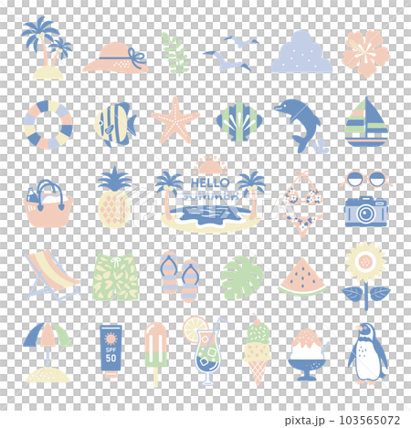 夏天和海灘插圖集 夏天和海灘插圖集 103565072