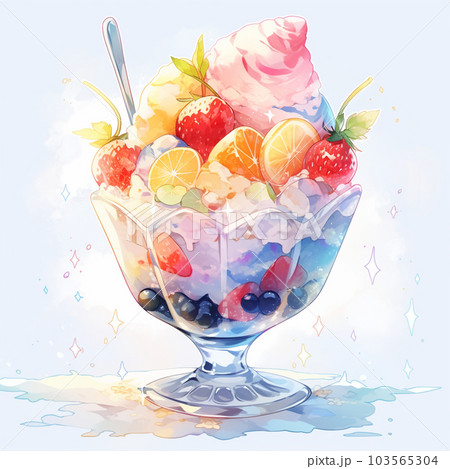 みずみずしいフルーツたっぷりかき氷 みずみずしいフルーツたっぷりかき氷 103565304