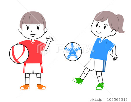 サッカーをする女の子達 103565313