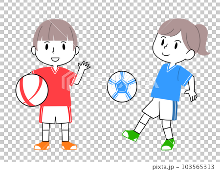 サッカーをする女の子達 103565313