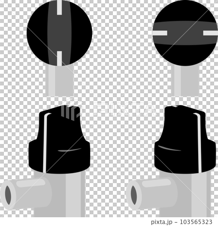 Open gas tap and closed gas tap 103565323