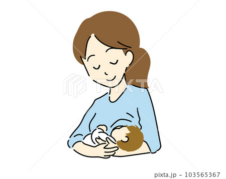 授乳するママのイラスト 授乳するママのイラスト 103565367