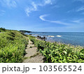 福井県雄島から眺める美しい青い空と海 103565524