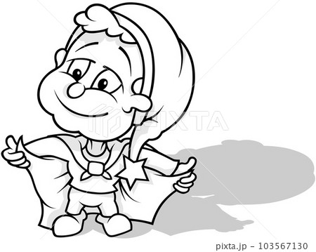 Drawing of a Standing Leprechaun in Clothes Drawing of a Standing Leprechaun in Clothes 103567130