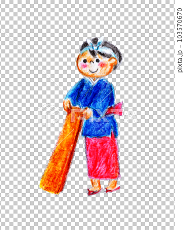 草津温泉の女性 手描き人物カット 草津温泉の女性 手描き人物カット 103570670