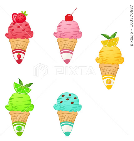 Fruits Soft Ice Cream 103570687