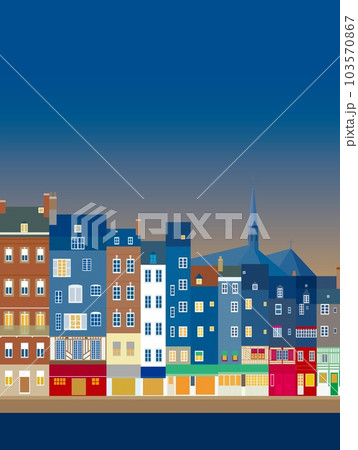 オンフルール　honfleur　ノルマンディー　フランス　夜景 103570867