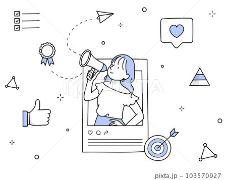 手描きラインアート｜インフルエンサーマーケティングによる宣伝効果 103570927