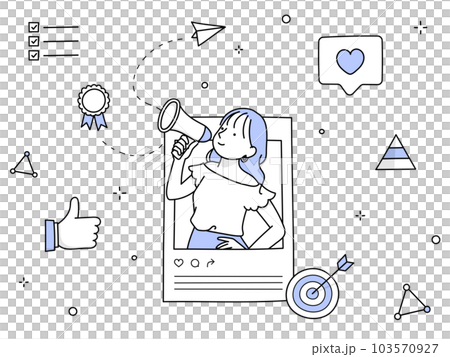 手描きラインアート｜インフルエンサーマーケティングによる宣伝効果 103570927