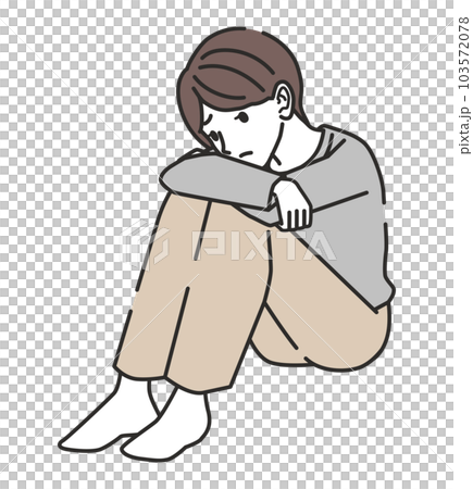 Depressed gym sitting woman 103572078