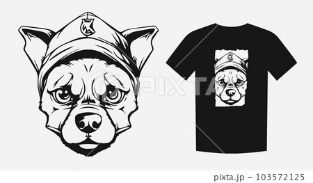 Intense bulldog illustration: fierce, strong, and determined. Perfect for merchandise and prints. Vector illustration. 103572125