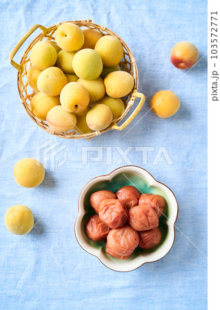 梅干しと完熟梅(紀州南高梅) 梅干しと完熟梅(紀州南高梅) 103572771