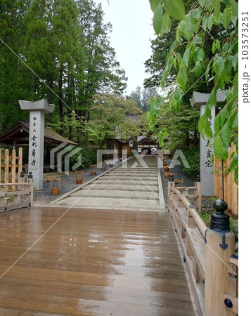 雨の中の高野山　金剛峯寺 103573251