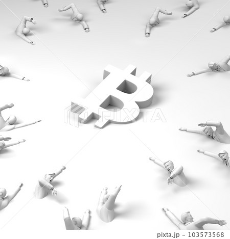 ビットコインマークを目指すビジネスマン達 103573568