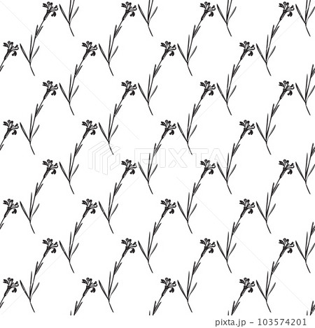 Botanical hand drawn floral seamless pattern. Spring plant vintage abstract background. Creative doodle style. Graphic design wallpaper, packaging, wedding invitation, banner Vector illustration 103574201