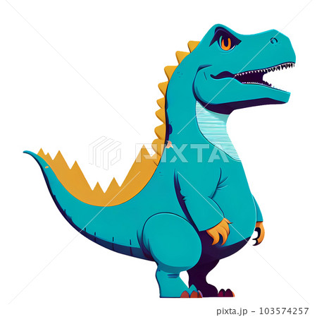 Cute tyrannosaurus dinosaur cartoon 103574257