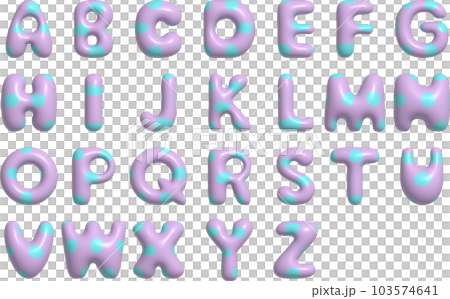 Milky Purple Polka Dot 3D Alphabet Milky Purple Polka Dot 3D Alphabet 103574641