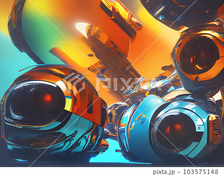 Volumetric cardboard stripes in Kodachrome colors. 103575148
