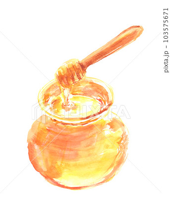 水彩で描いたはちみつのイラスト 103575671