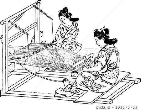 機織りをする女性 103575753