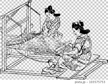 機織りをする女性 103575753