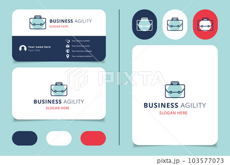 Business agility logo design with editable slogan. Branding book and business card template. 103577073