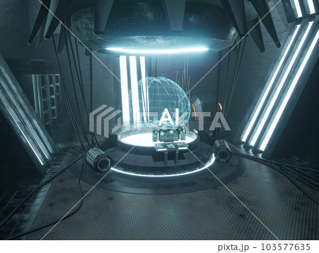 Futuristic AI neural network, machine deep learning with AI brain concept. Artificial intelligence disruptive technology with dataset and internet of things. 3d render animation. Futuristic AI neural network, machine deep learning with AI brain concept. Artificial intelligence disruptive technology with dataset and internet of things. 3d render animation. 103577635