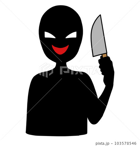 刃物を持つ悪人イメージのシルエットの人物のイラスト素材 刃物を持つ悪人イメージのシルエットの人物のイラスト素材 103578546