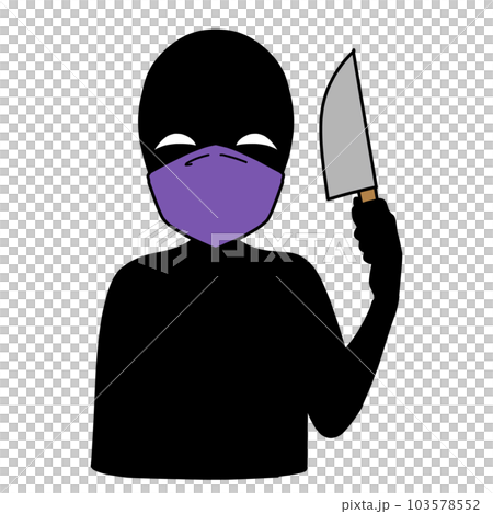 拿著小刀的反派形象剪影的插圖素材 103578552