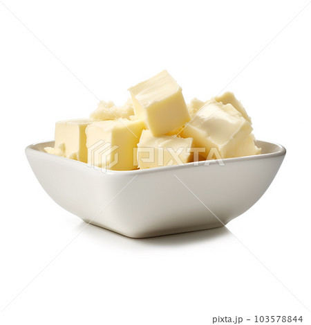 Dairy butter on white backgrounds. Generated AI. Dairy butter on white backgrounds. Generated AI. 103578844