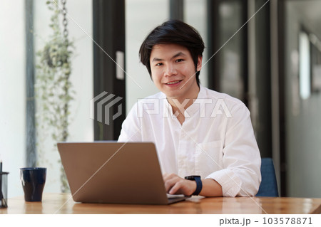 Accountant man working on laptop and do document, tax, exchange, research, accounting and Financial advisor concept 103578871