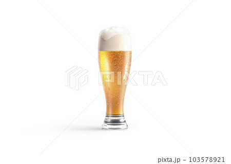 Blank transparent beer glass mockup, front view 103578921