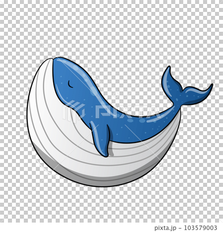 Fat whale white and blue style cartoon cute swimming close eyes peacefully and happily isolated on white background Fat whale white and blue style cartoon cute swimming close eyes peacefully and happily isolated on white background 103579003