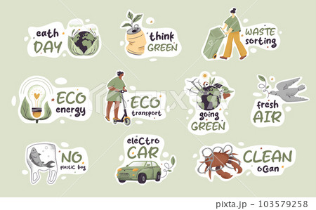 Eco Sticker or Badges Set 103579258