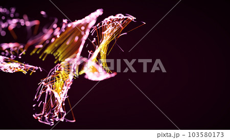 3D rendering of a colorful abstract stylish particle and plexus system on a dark background 3D rendering of a colorful abstract stylish particle and plexus system on a dark background 103580173