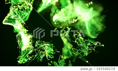 3D rendering of a colorful abstract stylish particle and plexus system on a dark background 3D rendering of a colorful abstract stylish particle and plexus system on a dark background 103580219