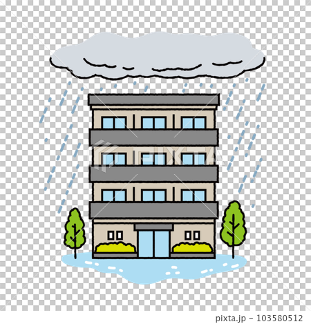 Apartment building damaged by heavy rain 103580512