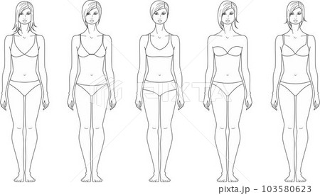Female figure template. Fashion croquis.  103580623