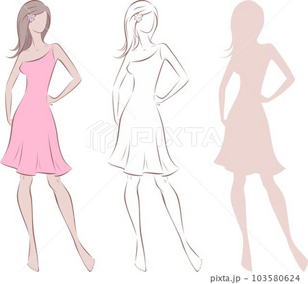 Female figure in summer dress. 103580624