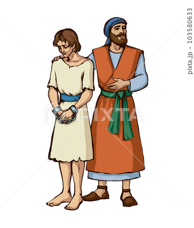 Vector drawing. Slave sold in the market Vector drawing. Slave sold in the market 103580633