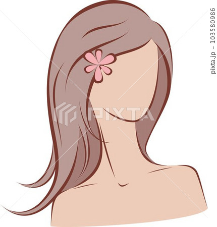 Abstract female portrait with long hair. 103580986