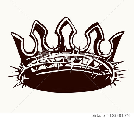 Precious golden crown with thorns. Vector drawing Precious golden crown with thorns. Vector drawing 103581076