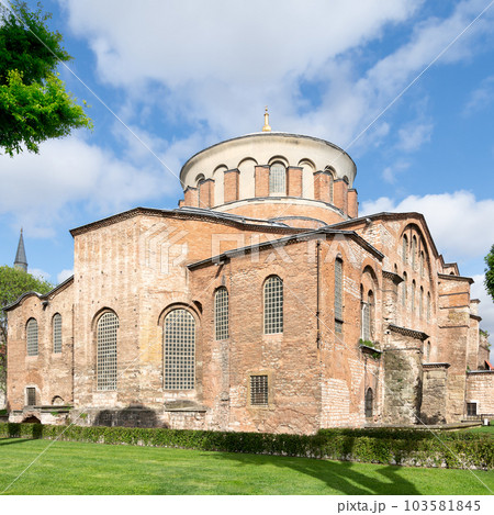 Hagia Irene, or Holy Peace Church, Eastern Orthodox church, located in the courtyard of Topkapi Palace, Istanbul, Turkey Hagia Irene, or Holy Peace Church, Eastern Orthodox church, located in the courtyard of Topkapi Palace, Istanbul, Turkey 103581845