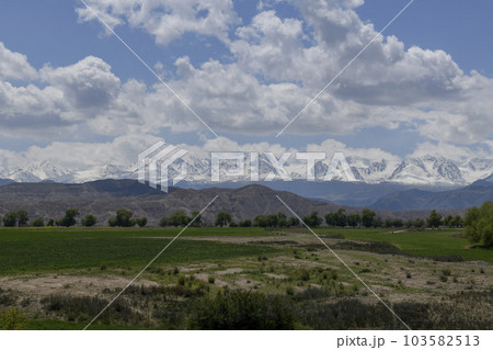 Summer mountain landscape. Kyrgyzstan mountains. Issyk-Kul region. 103582513