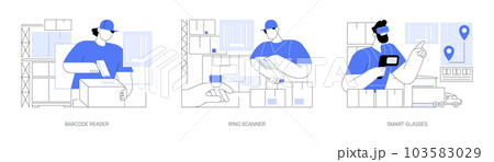 Warehouse devices abstract concept vector illustrations. Warehouse devices abstract concept vector illustrations. 103583029