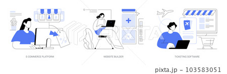 E-commerce software abstract concept vector illustrations. 103583051